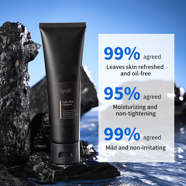 منظف ​​كريم يومي عضوي طبيعي ذو علامة خاصة، تنظيف عميق للتحكم في الزيوت، غسول وجه للرجال من الأحماض الأمينية اللطيفة