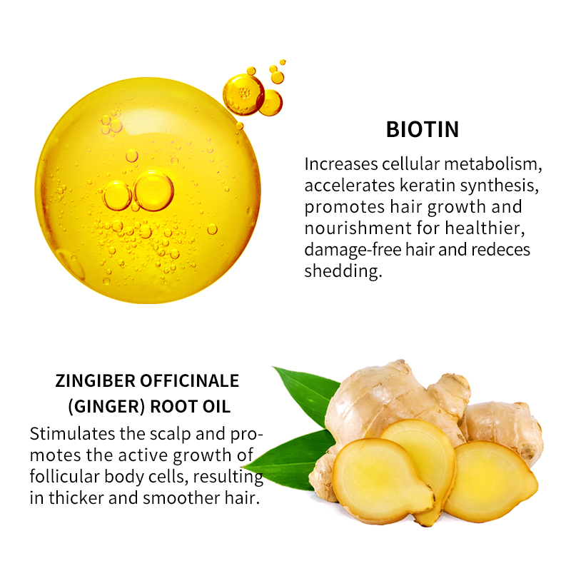 مصل نمو الشعر العشبي بالبيوتين والزنجبيل